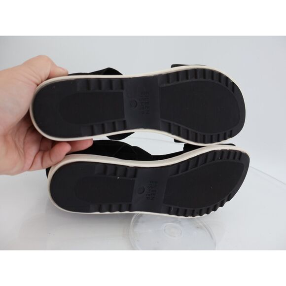 Eileen Fisher Women's Viv Sandal Size 8 Wedge Heel Ankle Strap Black Nubuck - Picture 7 of 9